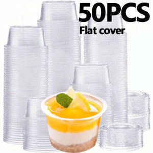 50PCS Disposable Dessert Cup Disposable Plastic Cup Snacks Desserts Iced Coffee Ice Cream Birthday Christmas Gathering Supplies