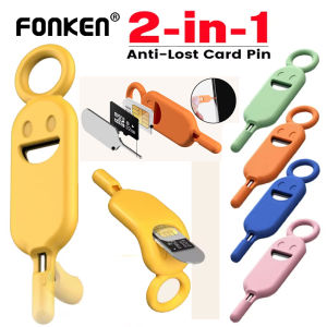 FONKEN 2 in 1 SIM Card Removal Needle Pin with Protector Holder Anti-Lost Phone SIM Cards Storage Case Tray Ejector Needle Opener