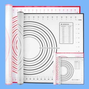 Multi-Size Non Stick Silicone Baking Mat with Scale Pizza Rolling Dough Pad Kneading Mat Kitchen Cooking Pastry Sheet Oven Liner