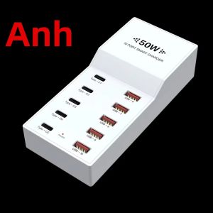 Cổng Sạc USB 10 Cổng 50W Sạc Nhanh Đa Bảo Vệ Dành Cho Nhiều Thiết Bị Hỗ Trợ Type-C & USB