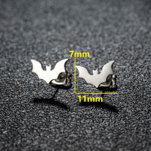 1Pair Stainless Steel Bat Earrings Simple Aniaml Fashion Stud Earrings For Women Jewelry Wedding Party Girl Male Gifts