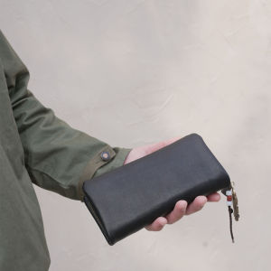 WANYE | Genuine Leather Zipper Long Wallet