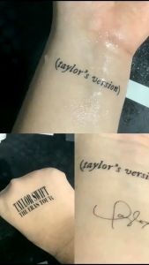 Taylor Swift Inspired Temporary Tattoo/Tato Sementara Taylor Swift Signature Edition/The Eras Tour-Tato Sementara Blue Glitter 13/TaylorS Version
