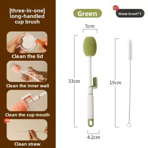 CAROTE | 3-in-1 Multifunctional Long-handle Cup Brush