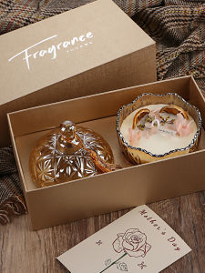 New Chinese Style Practical Gift for Mothers Day And Teachers Birthday High-End Amber Aromatherapy Candle Creative Gift Box