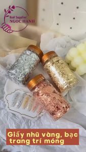 Giấy nhũ vàng bạc trang trí móng phong cách phụ kiện làm nail – P015