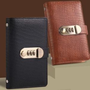 1pcs Saving Money Notebook with Password Lock Waterproof 100 Envelope Challenge Binder PU Leathe