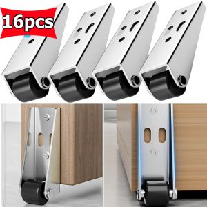 16pcs Vertical Directional Track Pulley for Sliding Door / Mini Silent Pulley Heavy Duty Steel Metal Roller Wheels / Furniture Caster Side Mounted Household Moving Tool
