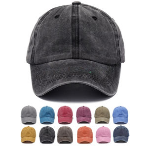 Baseball Cap Washed Denim Men Women Snapback Hat Vintage Hip Hop Caps Solid Color Hat Bone Casquette Outdoor Casual Sport