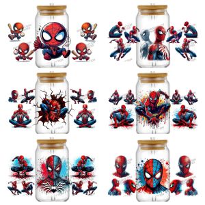 New 20 Design Spider-Man 16oz UV DTF 3D Phone Transfer Sticker Decals Wraps Glass Can Cups Creative Craft DIY Gifts