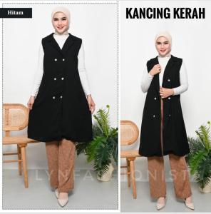 LYNFASHIONISTA-LONG VEST WANITA KANTONG OUTER FASHION MUSLIM/116