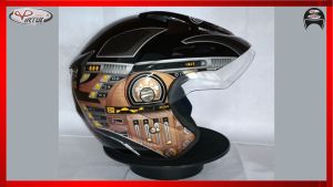 VIRTUE Helm Motor SNI Half Face Music Station Original Bahan ABS Berkualitas Tinggi & Tebal