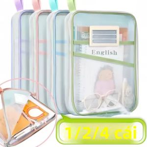1/2/4 A4 Lưới 2 Lớp Túi Bảo Quản Văn Phòng Phẩm Có Dây Kéo Dung Tích Lớn Người Tổ Chức Cho Trường Học Vật Dụng Văn Phòng