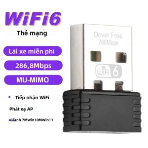 Mini WIFI 6 Adapter 150M/300M USB Dongle Card Mạng 2.4GHz 802.11AX Nhận Tín Hiệu Cho Máy Tính Laptop Windows 10/11 Driver Miễn Phí