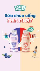 Sữa chua uống KUN dinh dưỡng lên men có đường thùng 48 chai x 100ml