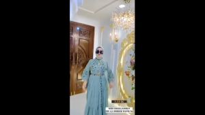 Gamis Wanita Kondangan Elmira Maxi Bahan Ceruty Babydoll Aplikasi Bordir Sergaman Jumbo