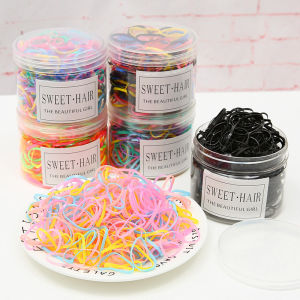🔥Arrive within 3 Days🔥500Pcs Box Mini Colorful Hair Bands Small Disposable Hair Ties Girls Elastic Ponytail Rubber Band