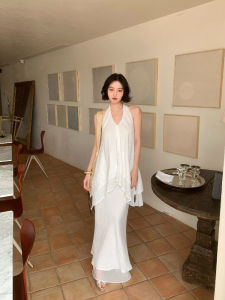 French Vintage High Waist Slim Fit Long A-Line Skirt with Lace Paneling And Fish Tail Design Made of 100% Linen for Women