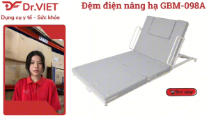 Đệm nâng điện Gia Bảo Minh GBM-098A hỗ trợ nâng lưng tự động giúp người bệnh dễ thay đổi tư thế giảm mệt mỏi tiện lợi dùng tại nhà.