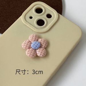 Yazi Handmade 3cm Fabric Embossed Waffle Handmade Five Petal Flower Cloth Sticker Barrettes Notebook DIY Accessories Material