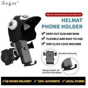 Ceyes Waterproof Motorcycle Phone Holder Shade Phone Mount with Helmet Motorcycle Bike Holder