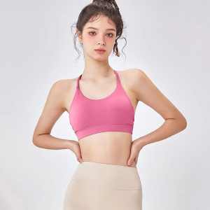 Solid Color Women Fitness Sports Bra Gym Yoga triangle backless Athletic Back Cutout Cross Tight Workout Soft With Chest Pad👚👚
