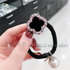 Trendy Korean Style Pearl Hair Accessories Diamond Encrusted Hair Ties for Women Adult Fashion Jewelry Fresh out New