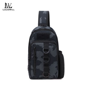 LouisWill Outdoor Chest Bag Men Multifunctional Hiking Bag Waterproof Travel Shoulder Bag Large Capacity Lightweight Sports Fitness Backpack Casual Shoulder Bag Camping Bag