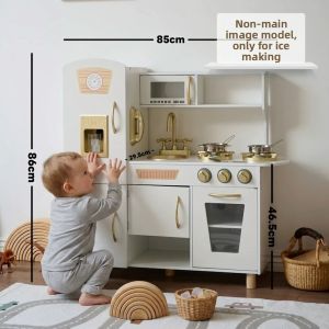 YOULEBI | Kitchen Simulation Wooden Toy With Intelligent Sound And Light