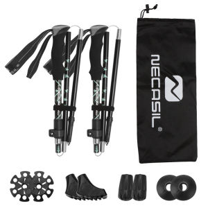 2PCS Ultralight Trekking Poles Set Foldable Telescopic Nordic Walking Sticks Portable Outdoor Gear for Camping And Hiking