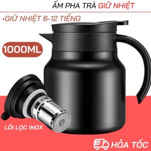 Ấm pha trà giữ nhiệt - Bình pha trà dung tích 1000ML có lõi lọc cao cấp có quai cầm rất thích hợp để đựng nước hãm trà