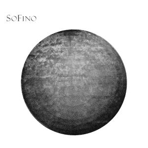SoFINO | Elegant Black Gradient Round Machine Washable Carpet