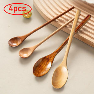 ช้อนไม้ช้อนซูป 1/2-4 ชิ้น ชุด ทัพพีวงรี ธรรมชาติ ภาชนะ บน โต๊ะอาหารสไตล์ เยี่ปูนช้อน เป็น มิตร ต่อ สิ่ง แวดล้อม