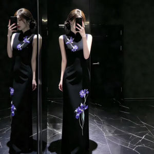 CHANGTONG | Cheongsam Style Graceful Fitted Skirt Dress