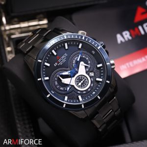JAM TANGAN ARMYFORCE ORIGINAL BAHAN RANTAI UKURAN 4.5CM CHRONO AKTIF & TANGGAL AKTIF ( FREE KARTU GARANSI & BOX SESUAI FOTO ) FREE BATERAI CADANGAN