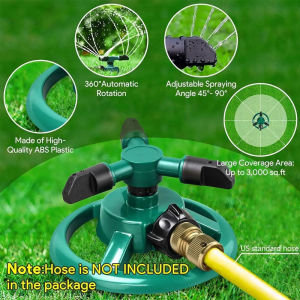 360° Auto-Rotating Sprinkler Nozzle Garden Sprinkler- Adjustable Spray Patterns for Lawn/Agricultural Irrigation Water-Saving