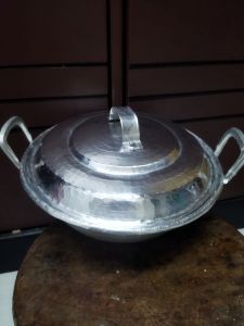 wajan / panci aluminium tebal dengan tutup diameter 24 cm handmade