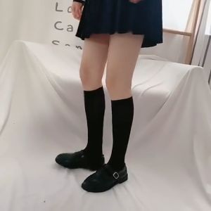 ถุงเท้า JK ระบายอากาศได้ดีไนลอนข้อเท้า/เข่าสูงผ้านุ่มผิวเป็นมิตรกับผิวแฟชั่นโลลิต้าสไตล์