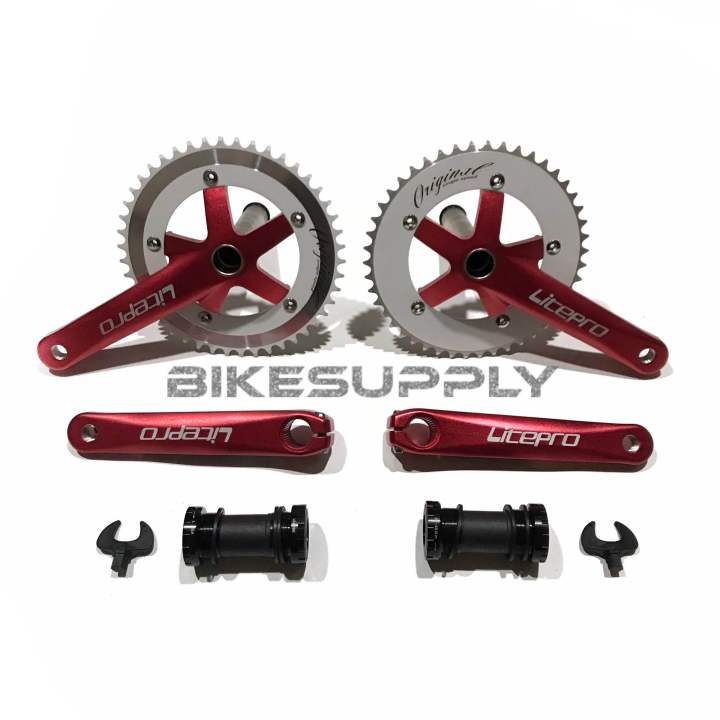 Crank Set Crank Hollowtech Single Crankset Sepeda Fixie BMX