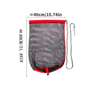 0.8M/1M Folding Fishing Keep Net Fishing Gear Thickening Small Grid Nets Live Fish Nets Bag Bundle Mouth Net Bag Fishing Tool