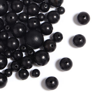 6/8/10/12/15mm Black Wooden Spacer Beads Round Balls Natural Wood Loose Beads For Jewelry Making Diy Accessories