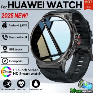 2025 New Military GPS V69 Smart Watch Men 1.85 inch 710 mAh Heart Rate GPS Sports IP68 Waterproof Bluetooth Talk  Smartwatch Man