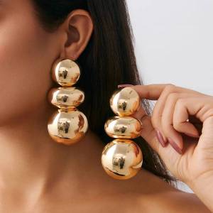 IngeSight.Z Fashion Elegant Geometric Round Pendant Earrings Women Vintage Exaggerated Gold Color Drop Earring Steampunk Jewelry