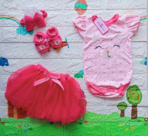 BAJU bayi Perempuan 0 6 bulan SEtelan Jumper Love baju bayi anak cewek Akikah PEsta Formal Pakaian bayi perempuan cewek Newborn baru lahir SET tutu murah untuk bayi lucu gemes Rok tille lapis 2 umur 0 1 2 3 4 5 6 bulan Rok tutu viral kota Pekanbaru PKU