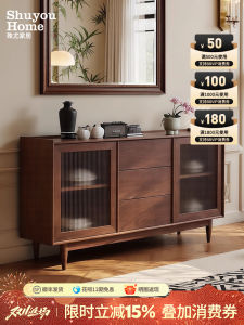 Retro Wooden Dining Sideboard Home Wall Decoration Storage Cabinet Tea Water Cabinet Entrance Hall Cabinet Solid Wood Furniture