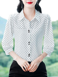 DAIXIANGFEIZI | Stylish Elegant Satin Shirt 3/4 Sleeves