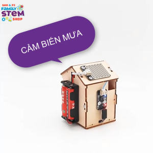 [Smart Home] Nhà Thông Minh Cảm Biến Báo Mưa. Bộ lắp ráp gỗ mô hình sản phẩm stem đồ chơi khoa học công nghệ stemsanpi