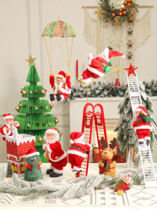 Santa Claus Rope Climbing Ladder Electric Doll Kids Toy Christmas Decoration Decoration Scene Layout