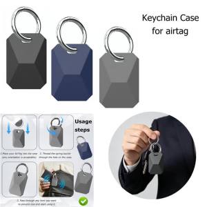 Soft Silicone Protective Case Shockproof Tracker Cover Anti Lost Keychain for AirTag Hold for Keys Suitcases & Bags