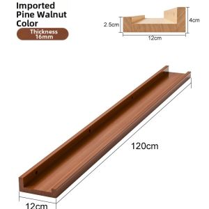 Non-drilling Wall Mounted Wooden Shelf